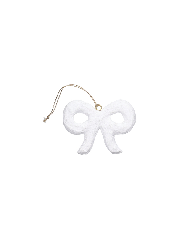 Papier mâché bow ornament