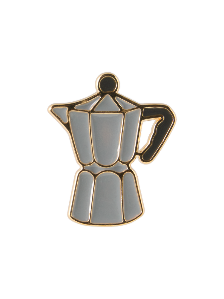 Coffee pot enamel pin