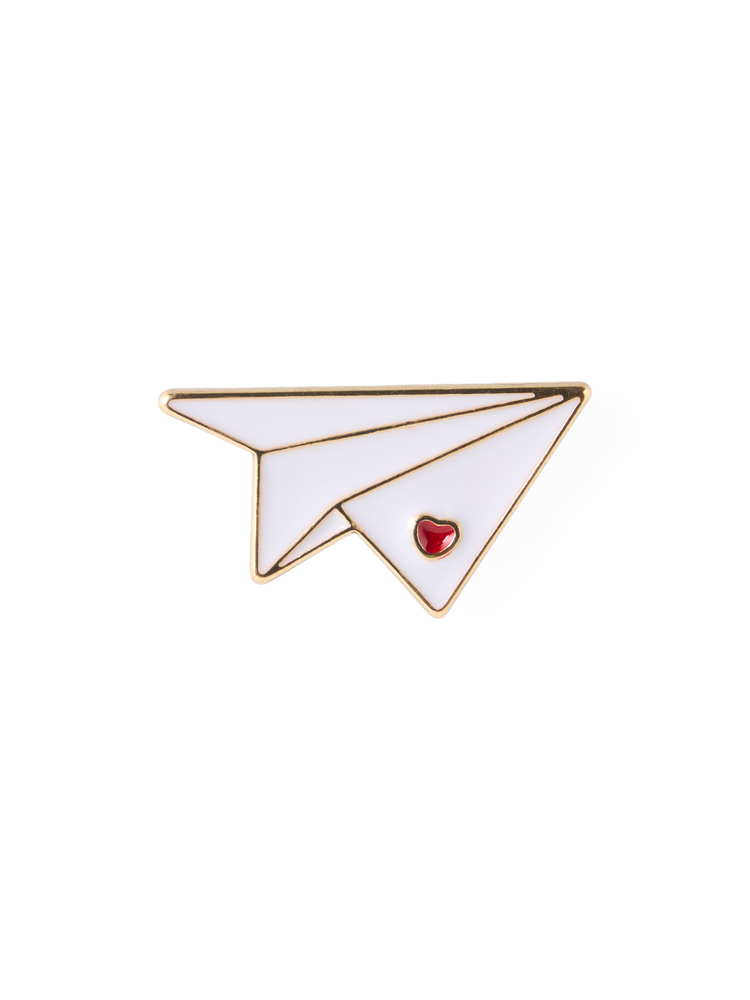 Paper plan enamel pin
