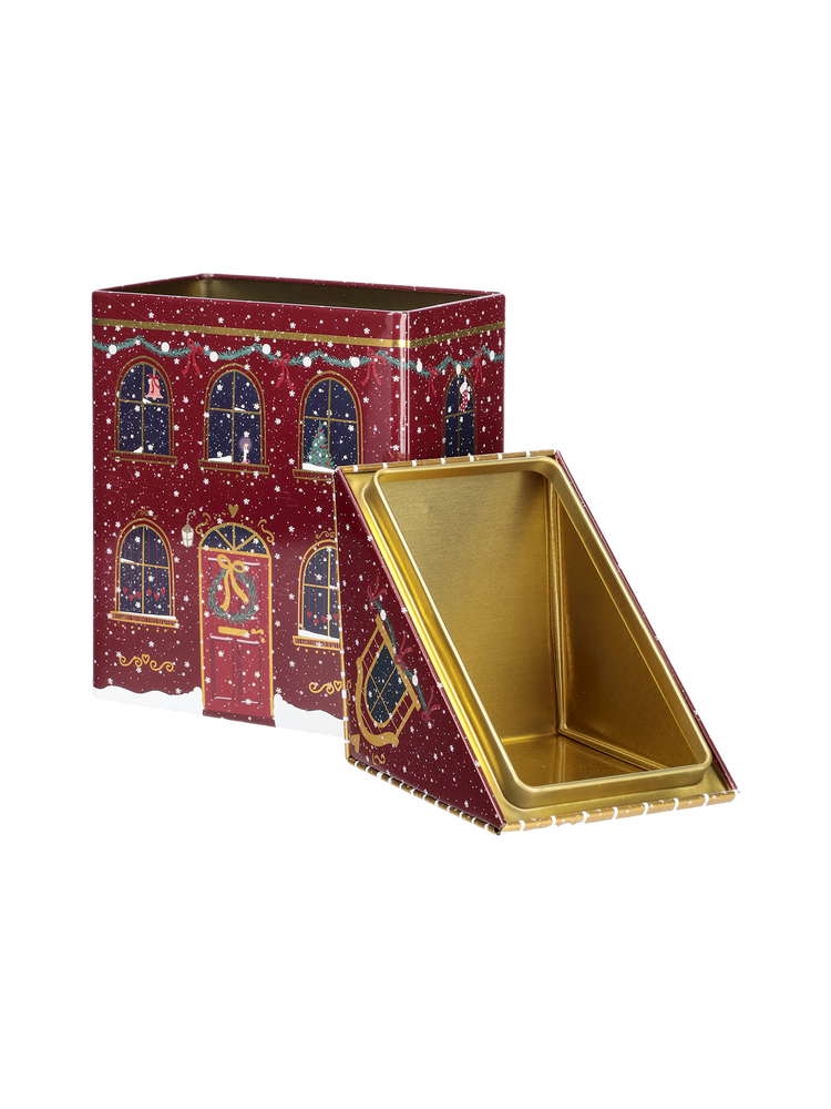 Christmas house canister