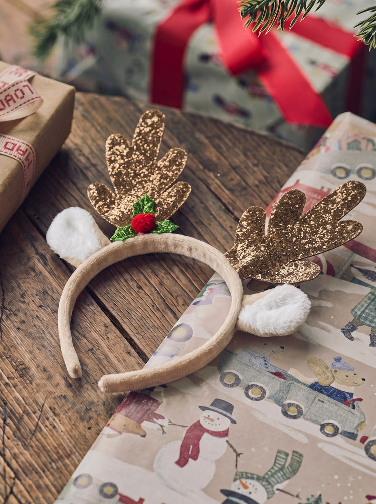 Christmas hairband with glitter antlers