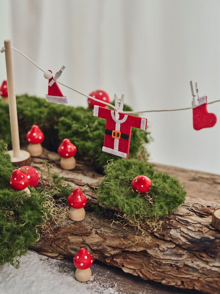 Miniature drying rack with clothes