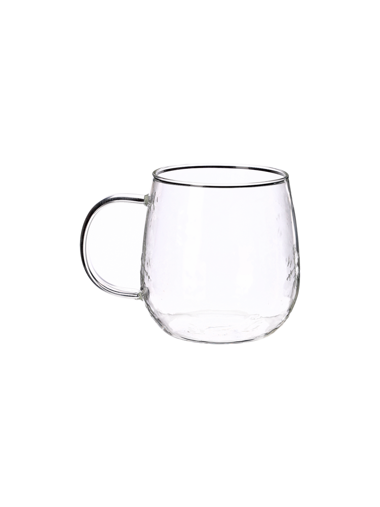 Glass mug with snowflakes