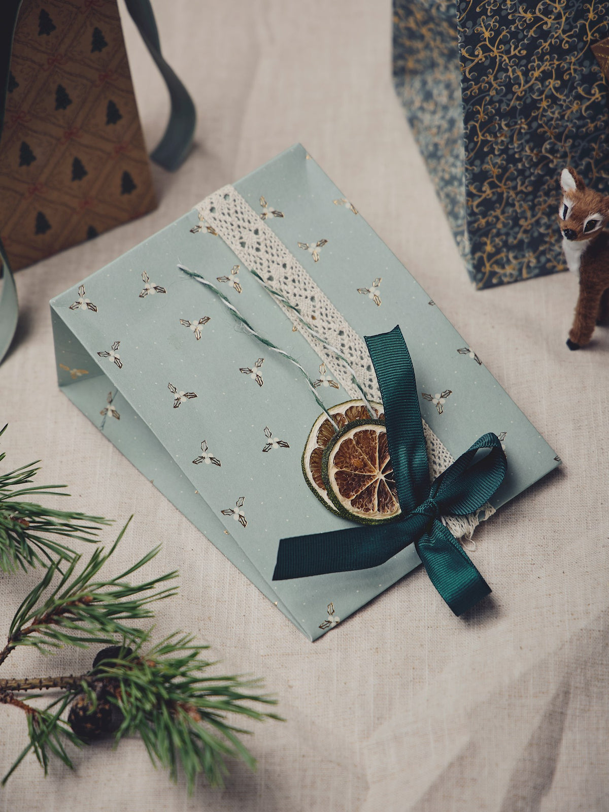 Gift bag with ribbon