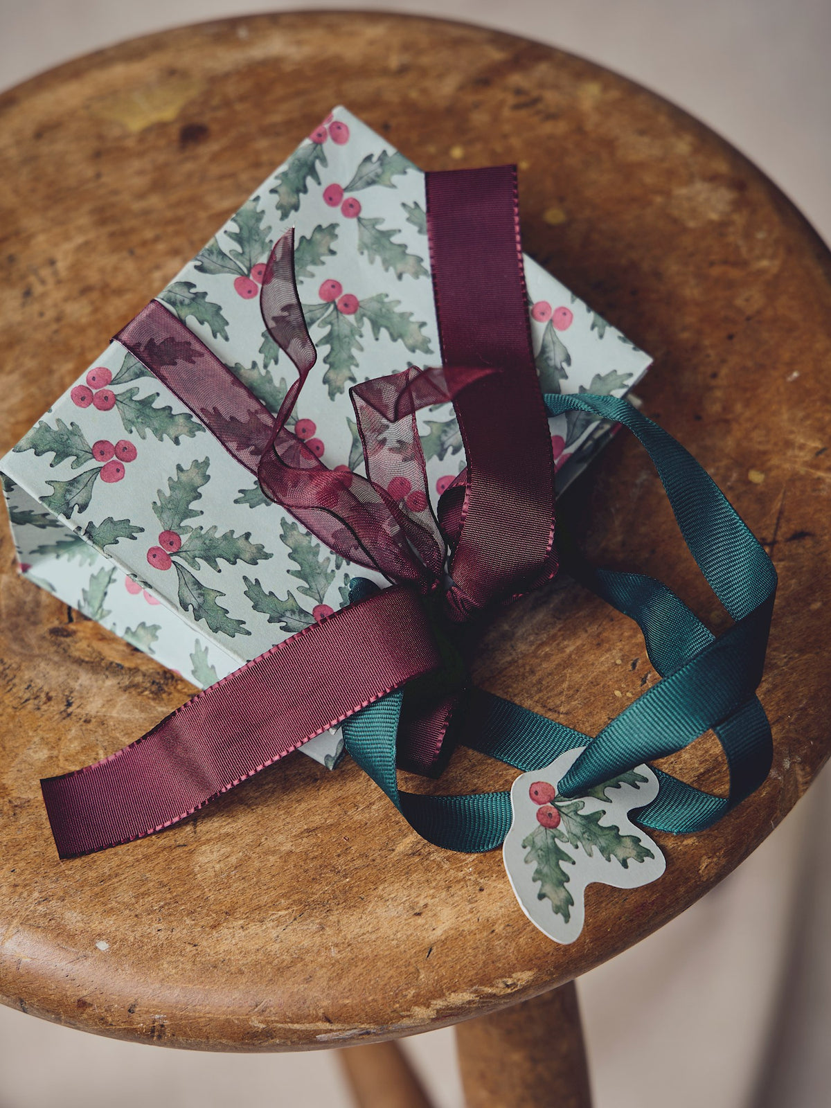 Gift bag with handles and tag