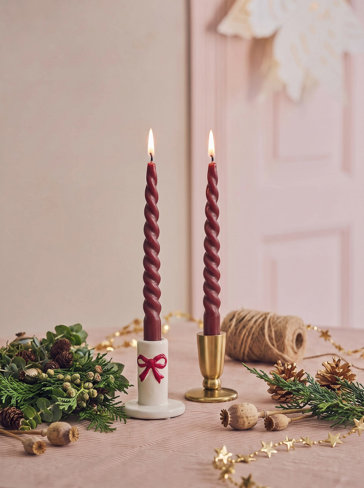 Twisted candles 28 cm