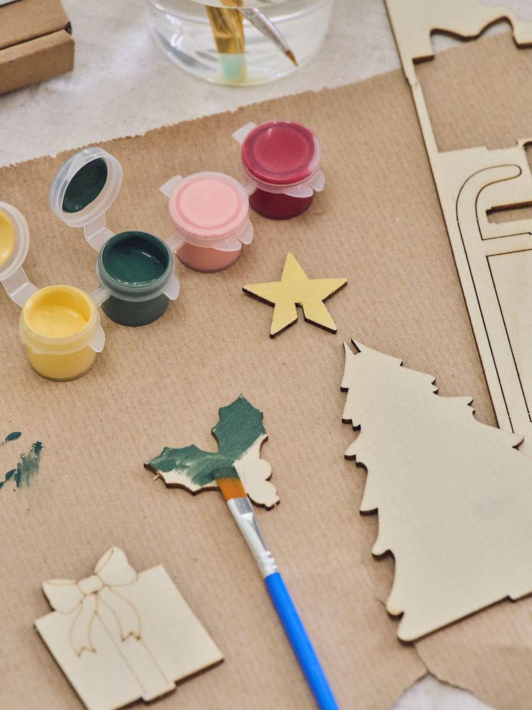 Wooden sleigh 3D craft kit