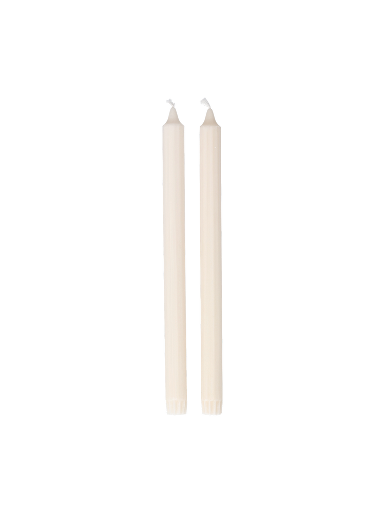 Taper candle with grooves