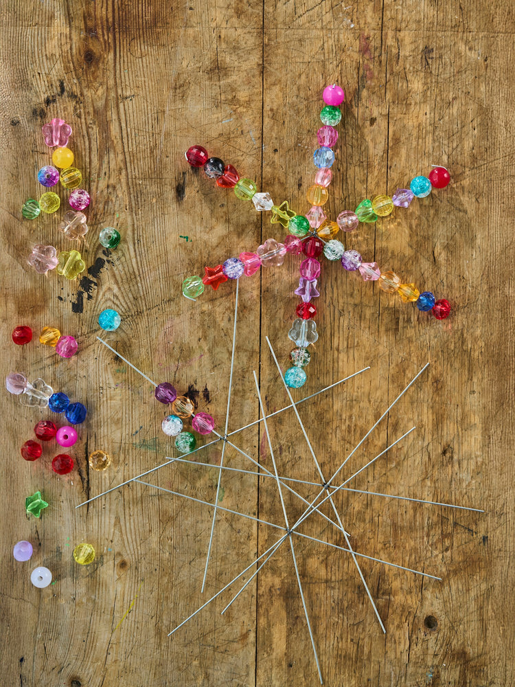 DIY beaded snowflakes