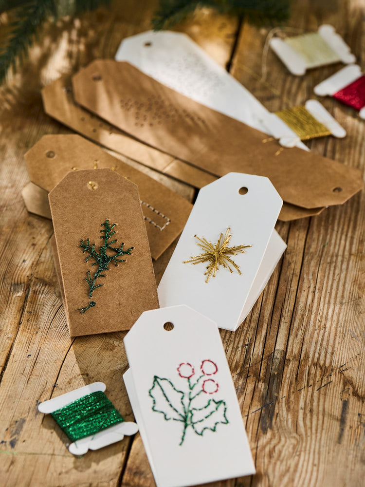 DIY embroidery manila tags
