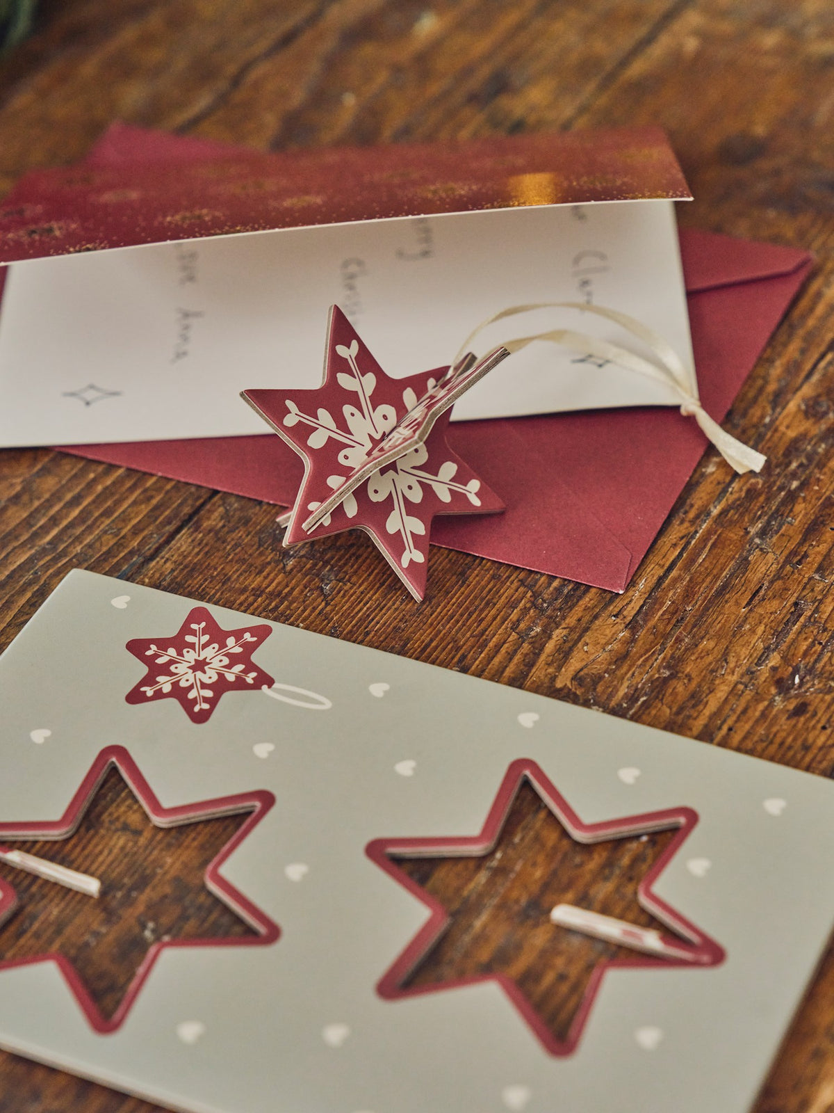 DIY card with ribbon and envelope