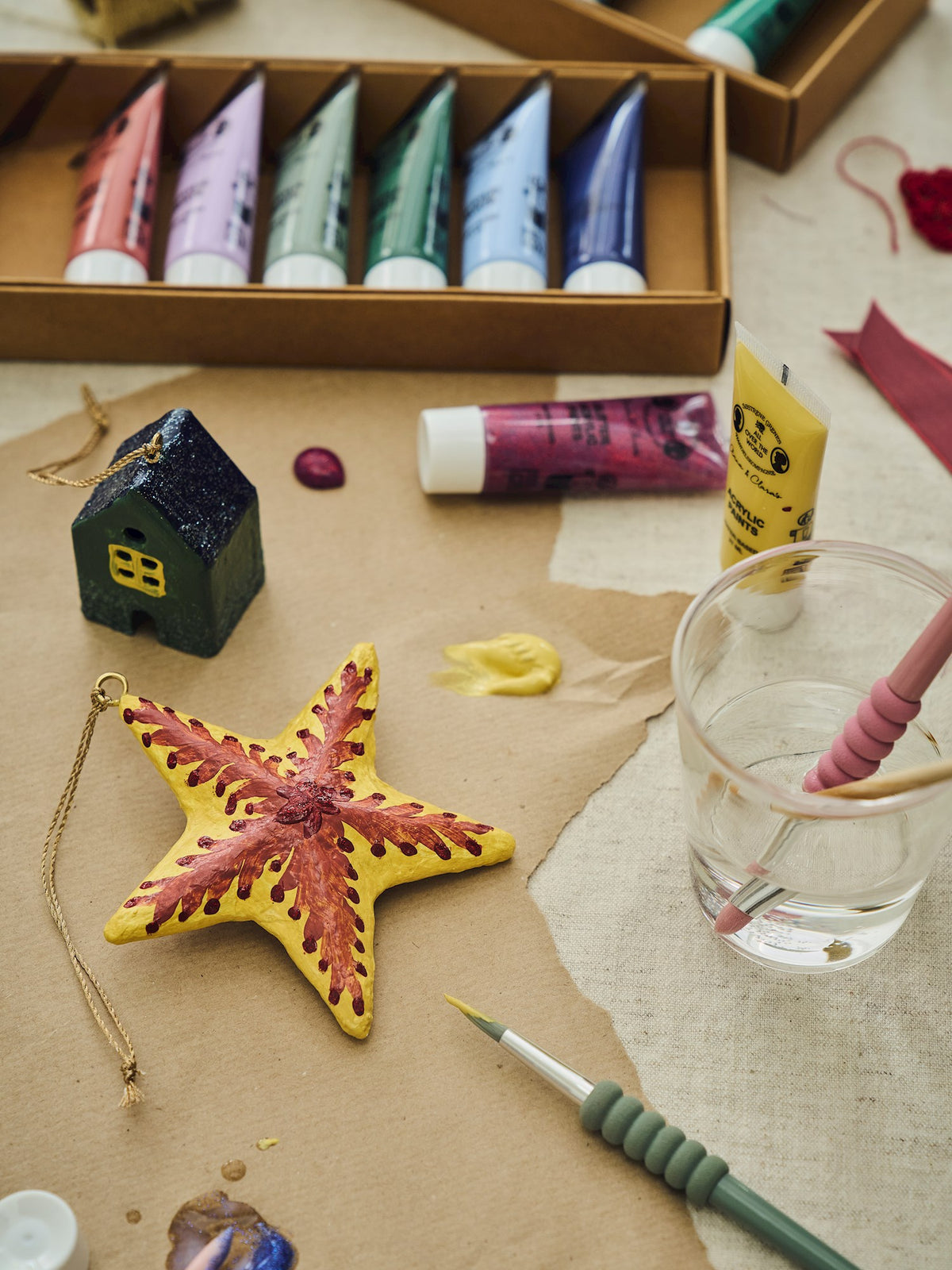 Papier mâché star ornament