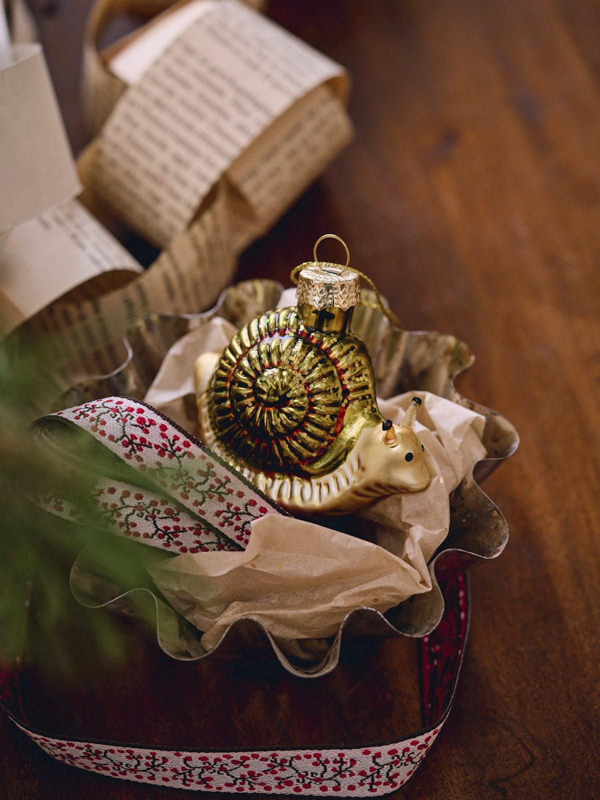 Christmas ornament snail