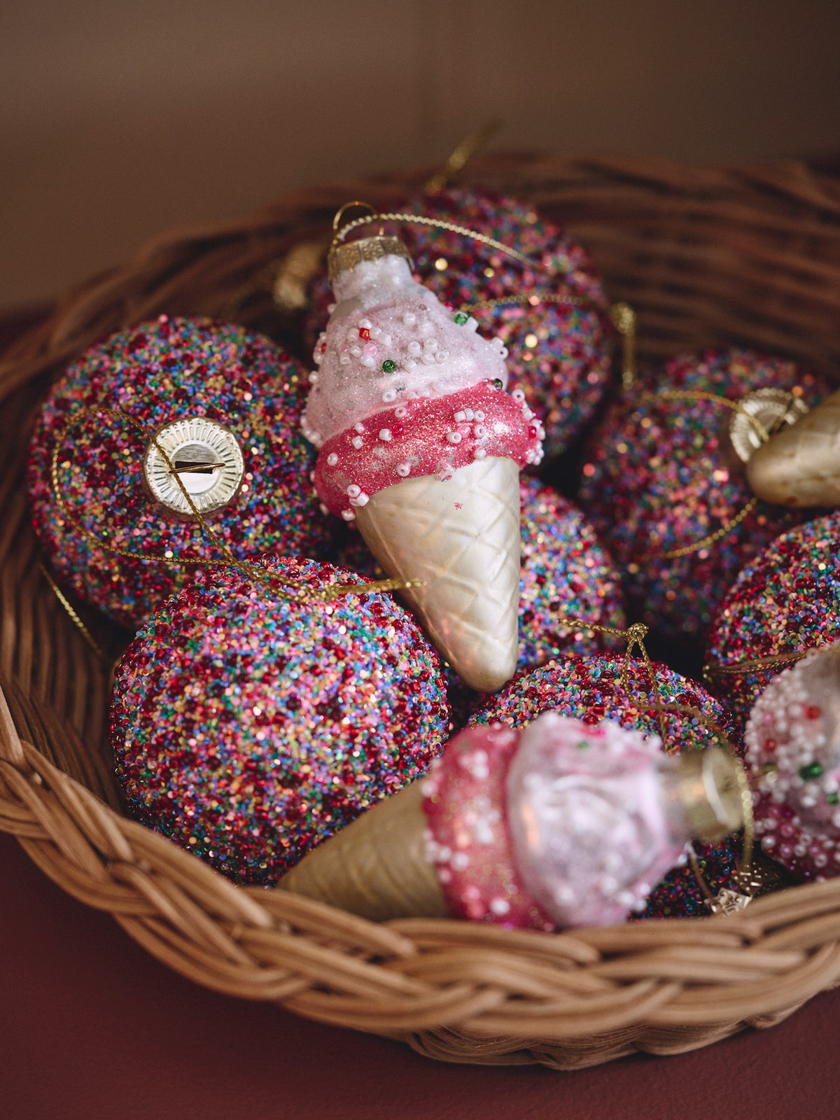 Christmas ornament ice cream