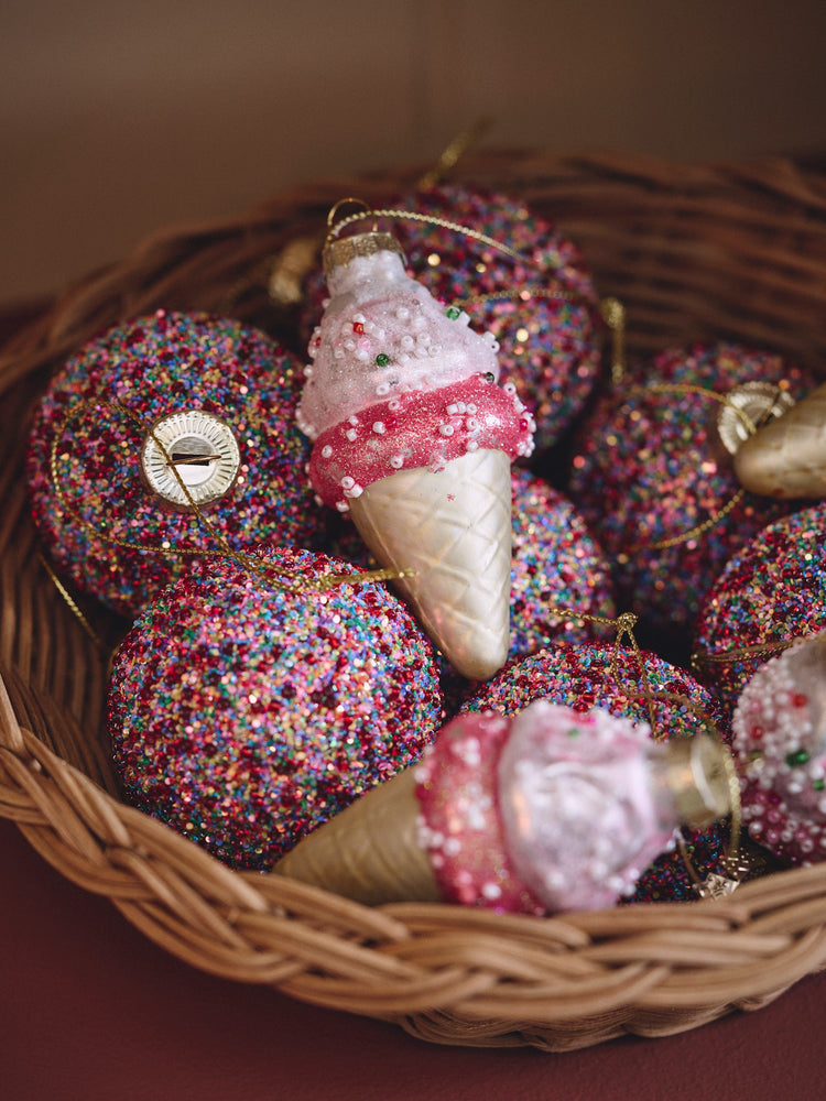 Christmas ornament ice cream