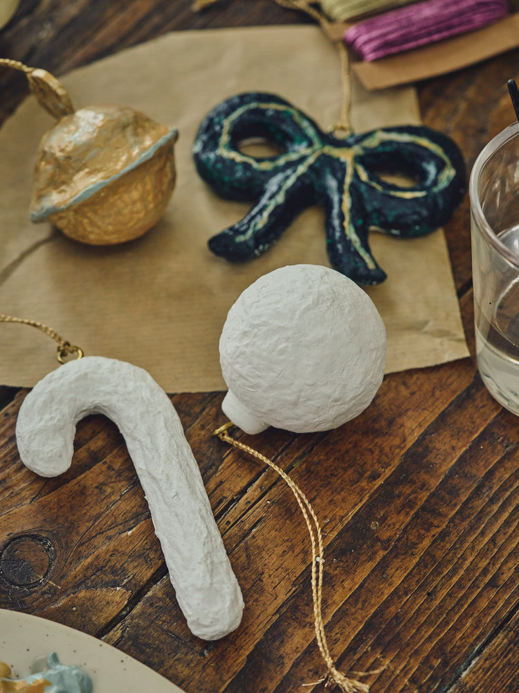 Papier mâché bell ornament