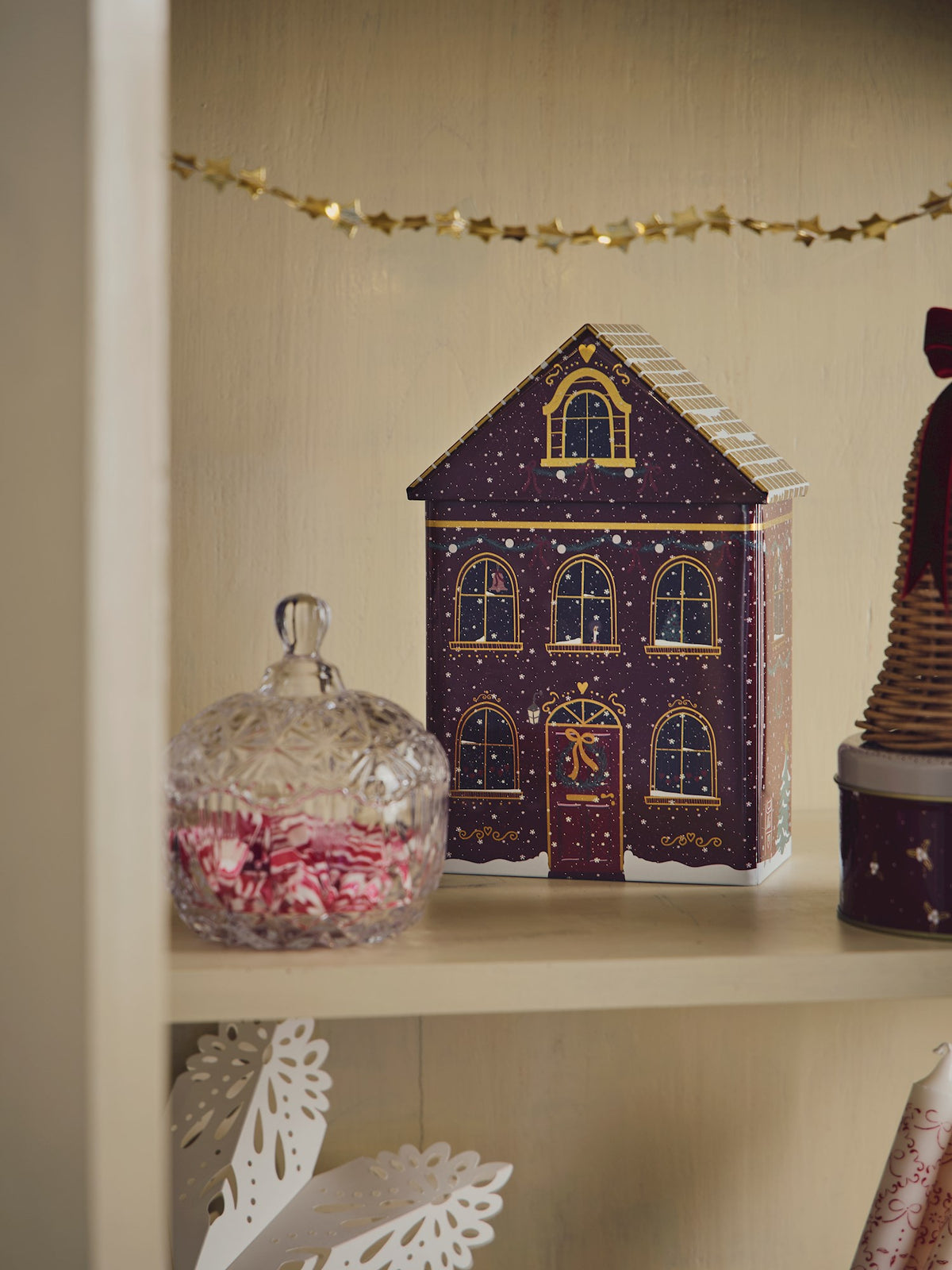 Christmas house canister