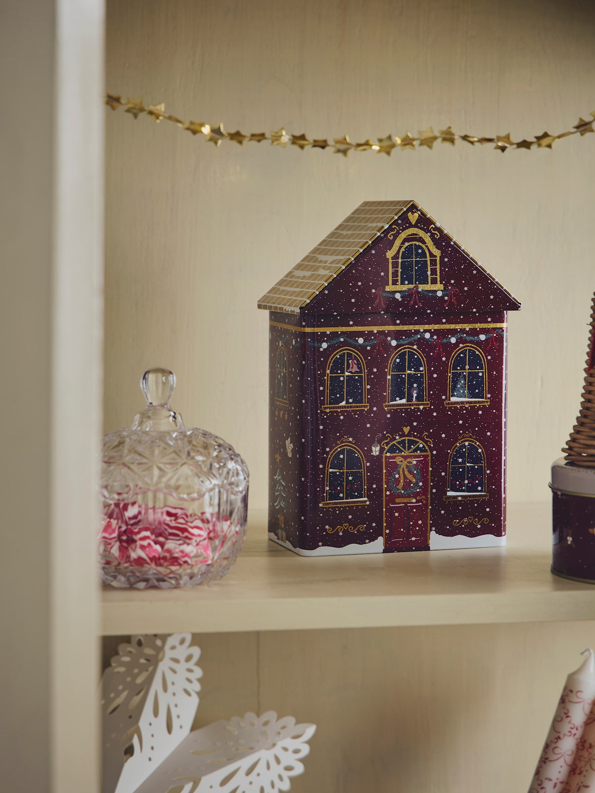 Christmas house canister