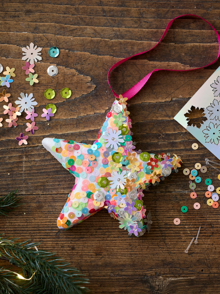 DIY sequin star ornament