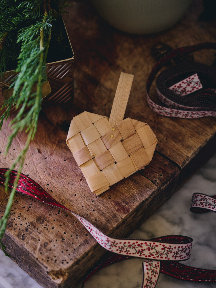 Braided wooden heart