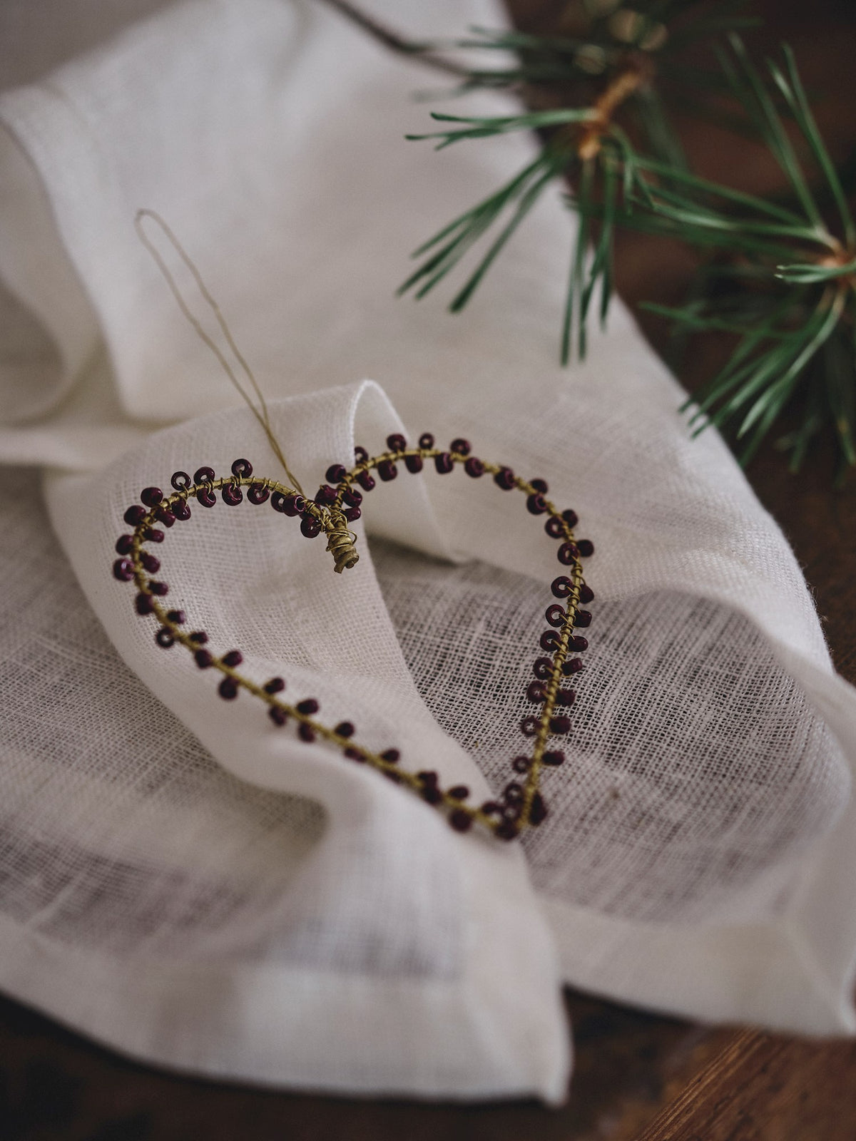 Ornament heart with beads