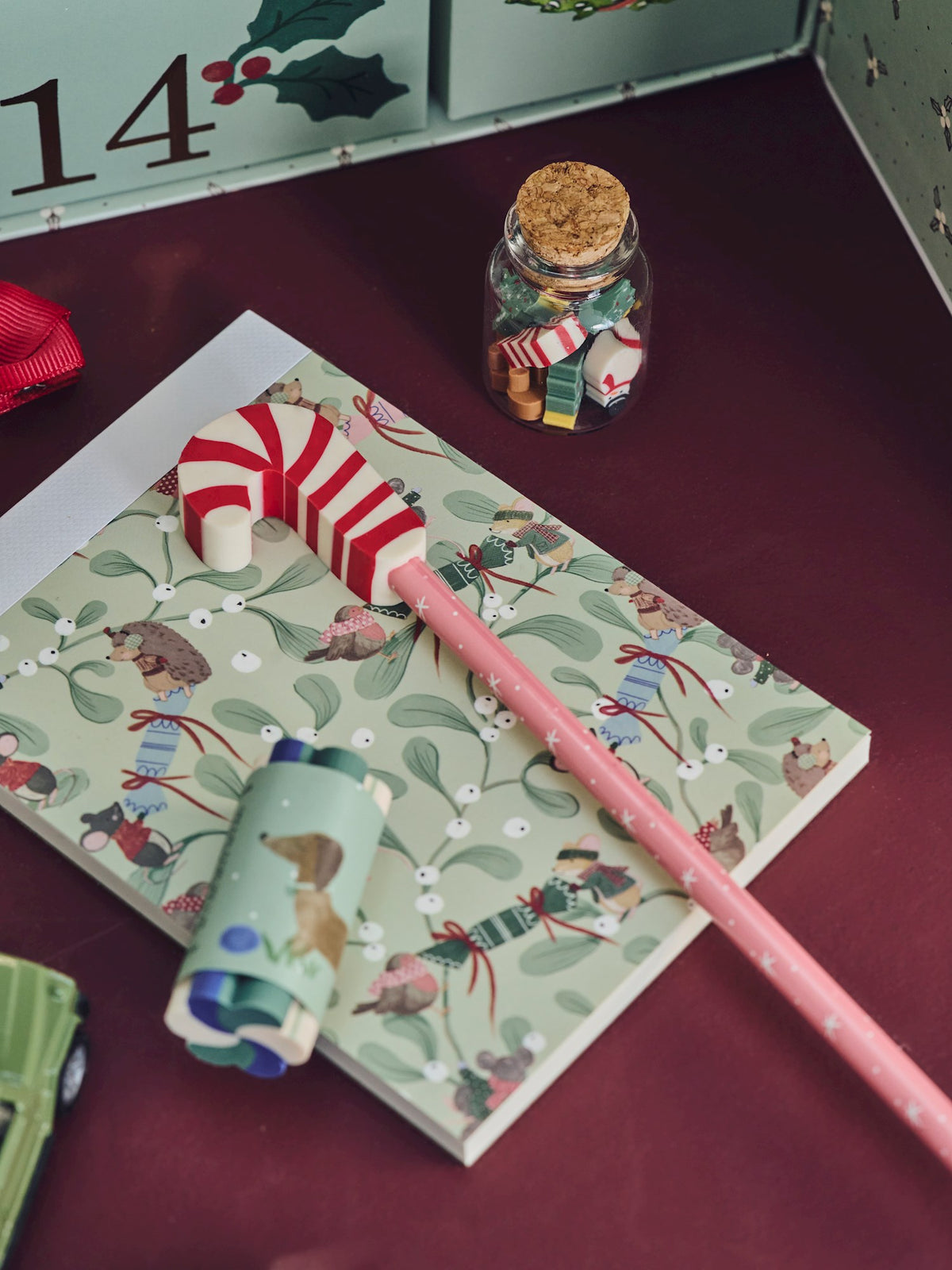 Pencil with candy cane
