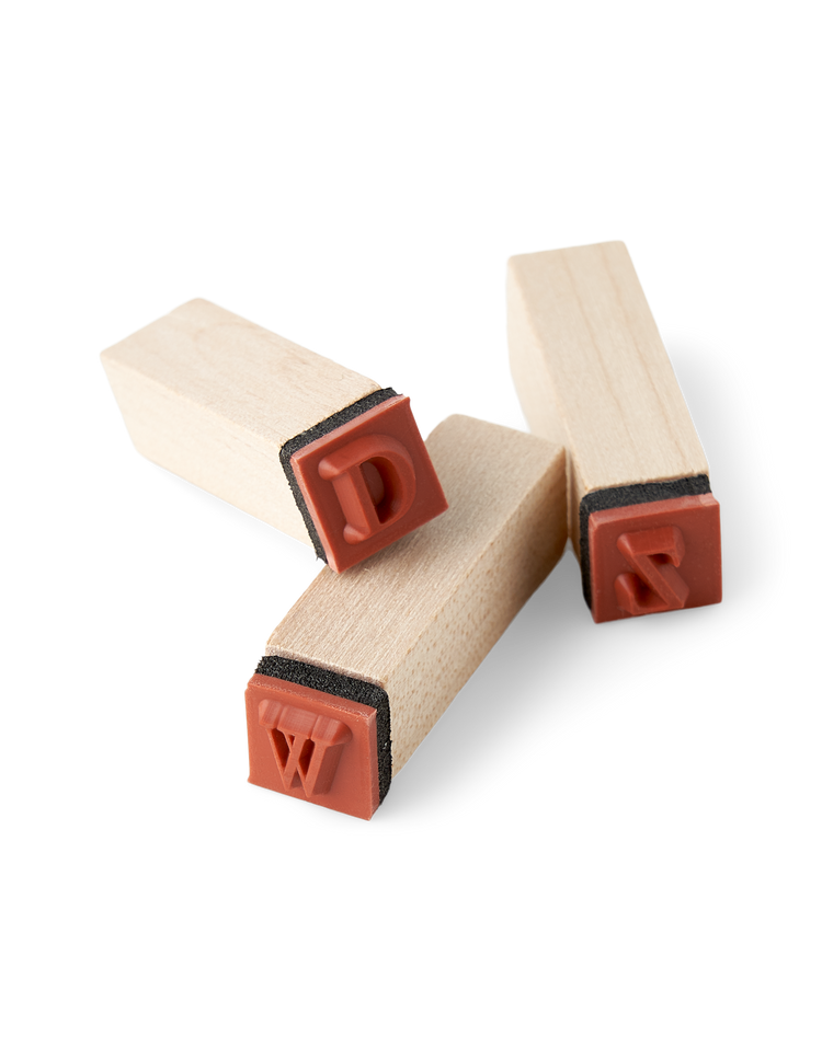 Wooden alphabet stamps