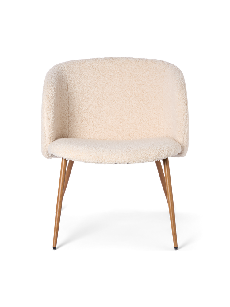 Lounge chair with teddy fabric