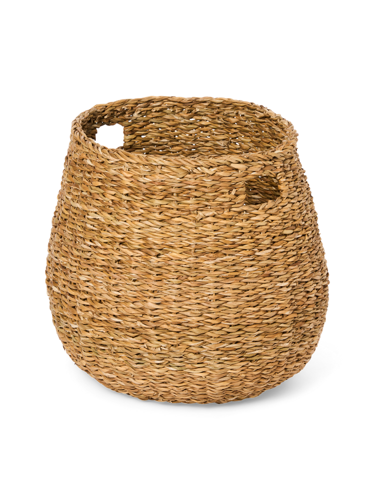 Woven basket with handles