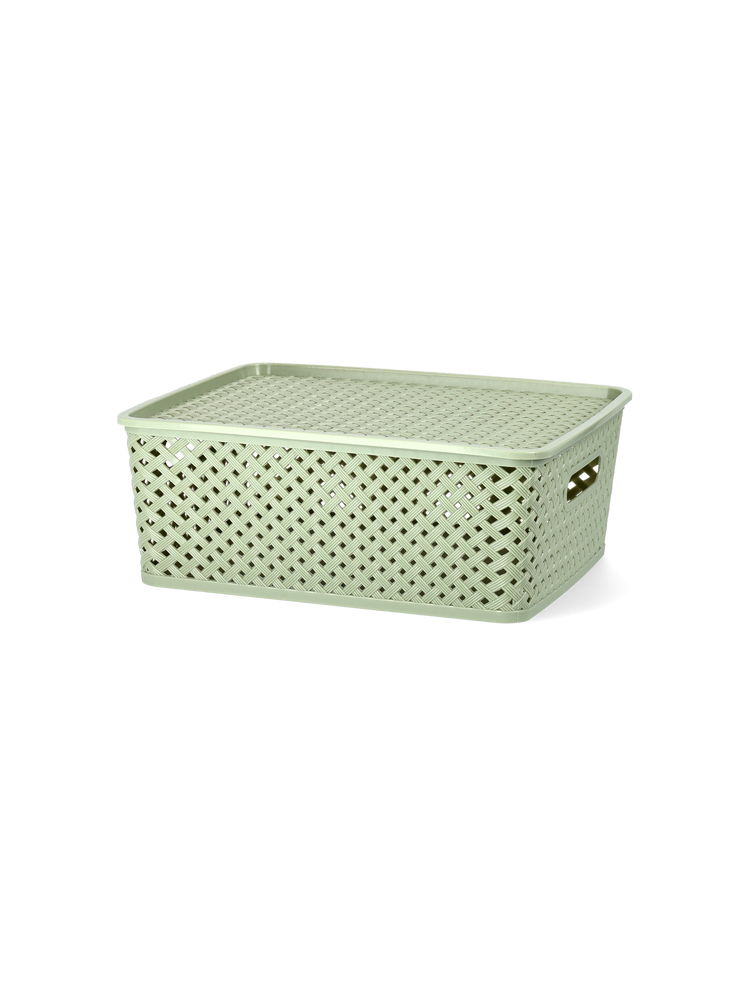 Storage box with lid - Olive Green