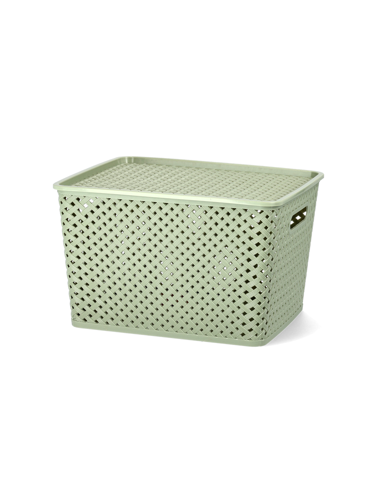 Storage box with lid - Olive Green