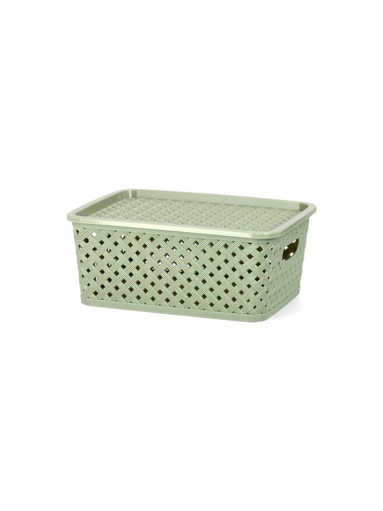 Storage box with lid - Olive Green