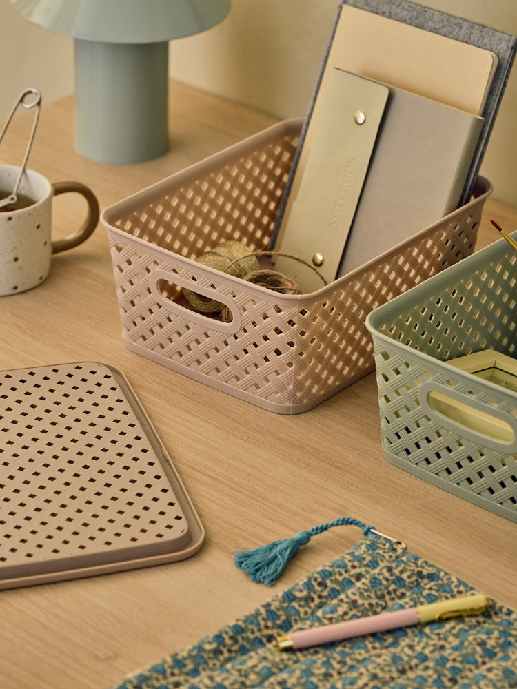 Storage box with lid - Warm Grey