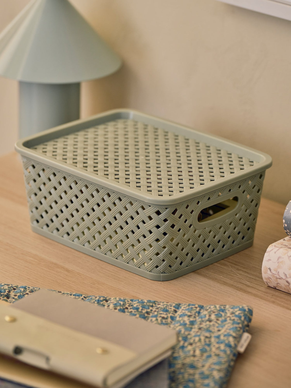 Storage box with lid - Olive Green
