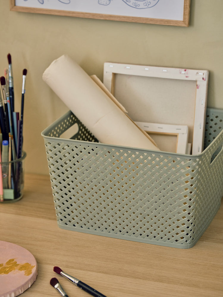 Storage box with lid - Olive Green