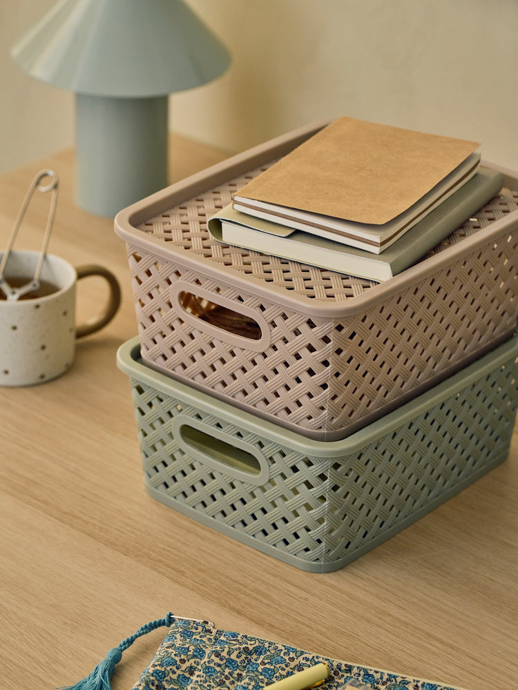 Storage box with lid - Warm Grey