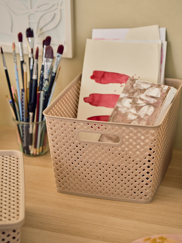 Storage box with lid - Warm Grey