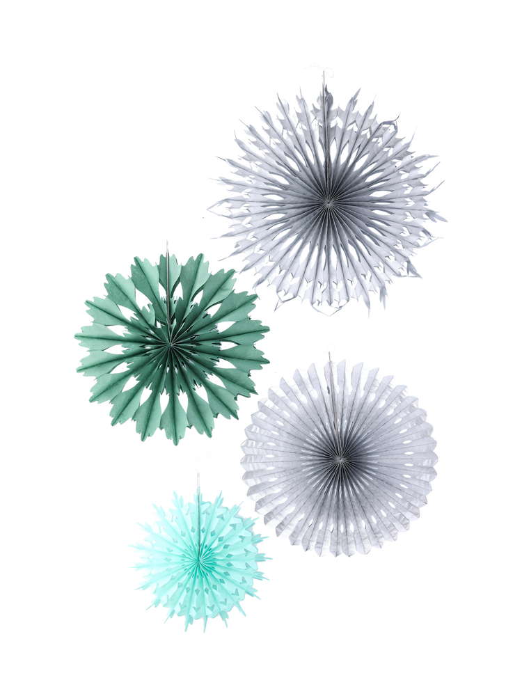 Hanging paper rosettes