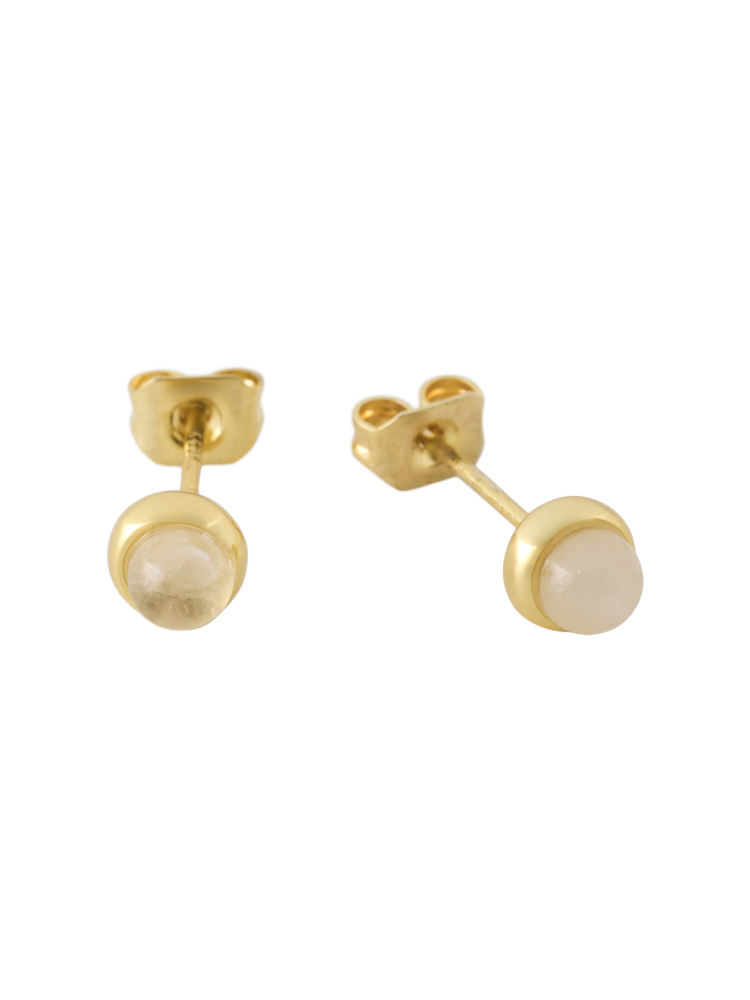 Earrings with rose quartz